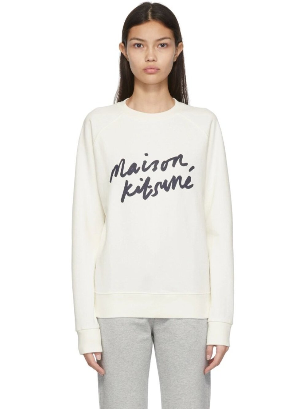 NWOT Maison Kitsuné Off-White Handwriting Clean Sweatshirt Size MEDIUM‎